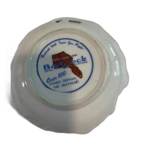 Vntg Badcock Grannycore Furniture Rose Trinket Dish Advertising Gift Collectible - Picture 2 of 3